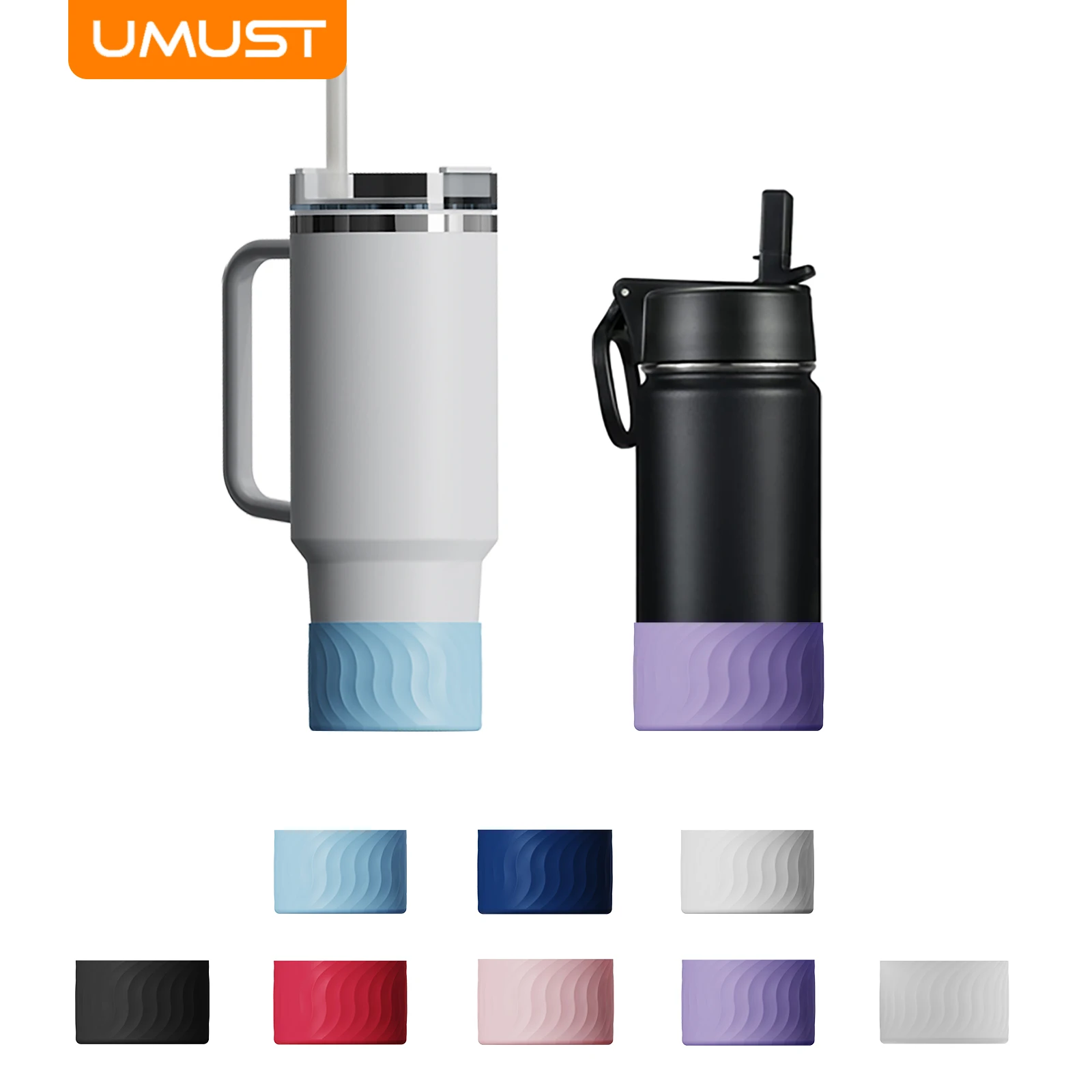 UMUST Silicone Boot for Stanley Cup Reusable Protective Water Bottle Bottom Sleeve Cover for Stanley 30oz/40oz Tumbler