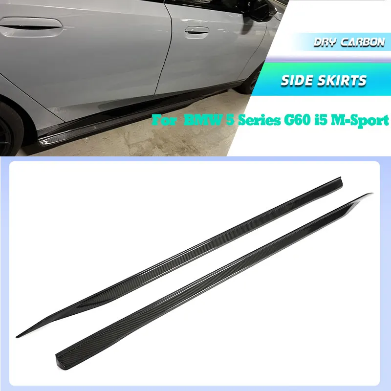 

Prepreg Dry Carbon Car Side Skirts Extensions for BMW 5 Series G60 i5 M-Sport 2024 2025 Racing Side Bumper Apron Lip Body Kits
