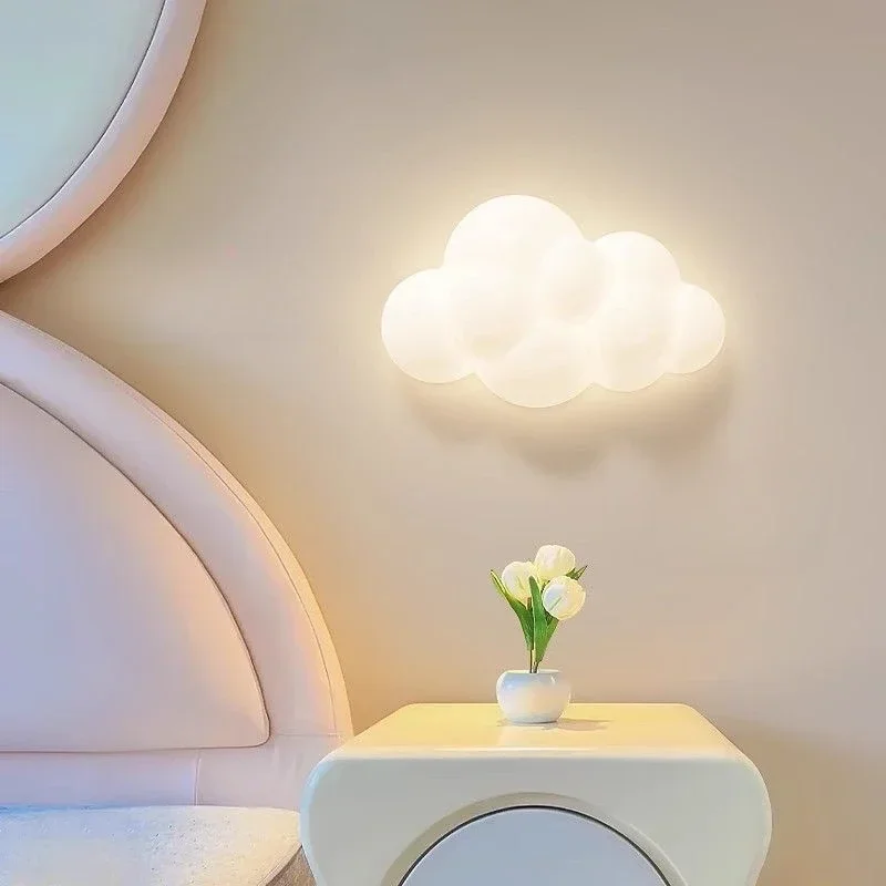 

White cloud Wall Lamps LED Children's Room Bedside Lamp Minimalist Modern Boy Girl Bedroom nursery Youth Room Decor Wall Lights