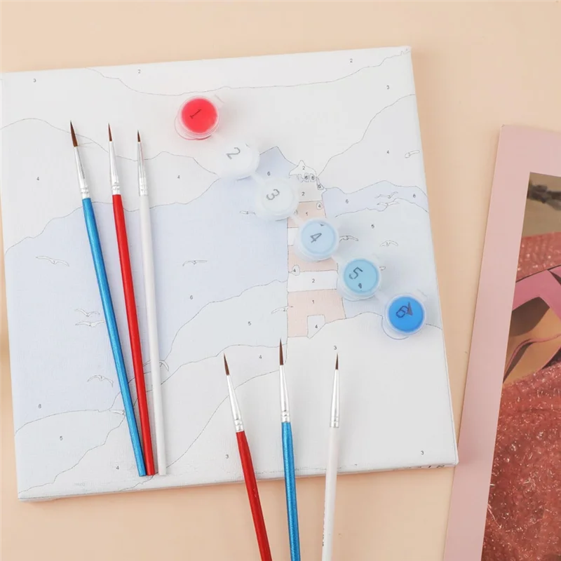 30Pcs Small Detail Paint Brushes, 3 Sizes 0 00 000 Small Lined Tip Paint Brushes For Crafts Watercolor Acrylic