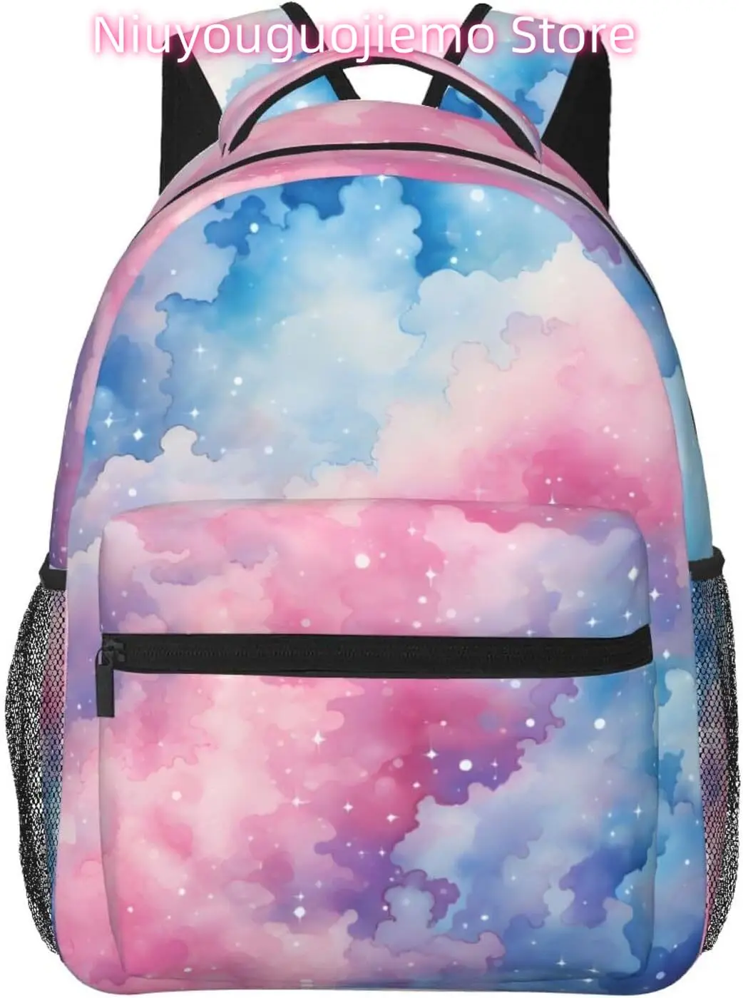 

laptop bag back to school Blue Pink Starry Sky Lightweight Laptop Backpack Lightweight Multipurpose Travel Casual Daypack Unisex