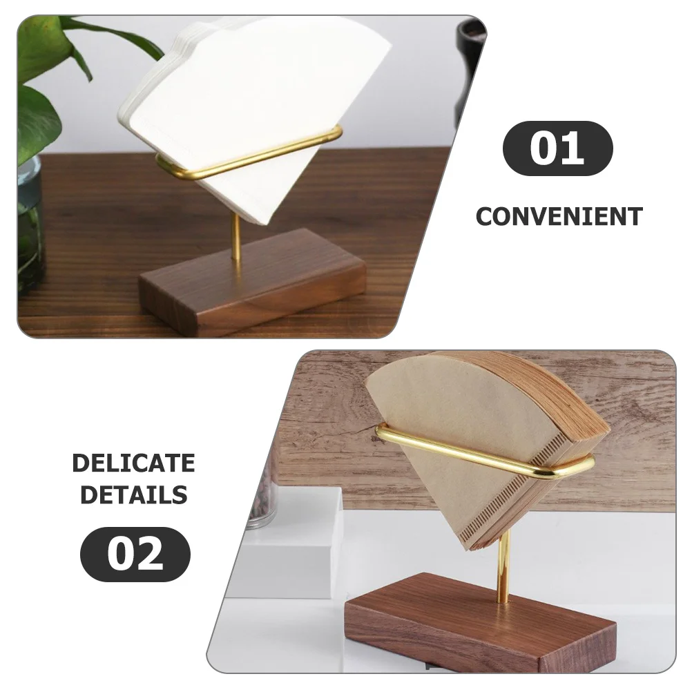 

Coffee Filter Paper Storage Rack Wooden Stand Smooth Surface No Burrs Comfortable Hand Feeling Coffee Filter Holder