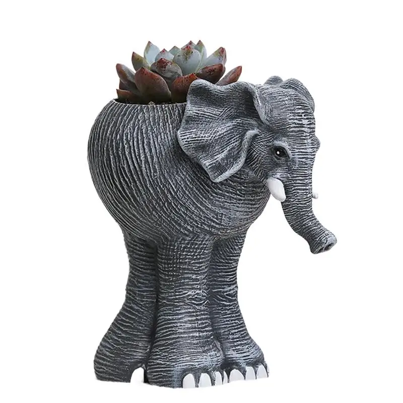 Elephant Shaped Planter Animal Succulent Plant Pot Cute Outdoor Plant Pots Garden Animal Decor Statue For Home Desktop Tabletop