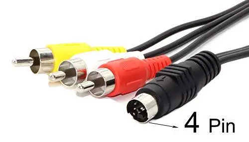 Supply Video S- MD4P 3 RCA Male To 4 Pin S-video   Adapter Cable Cord 3rca NEW  Red Yellow White