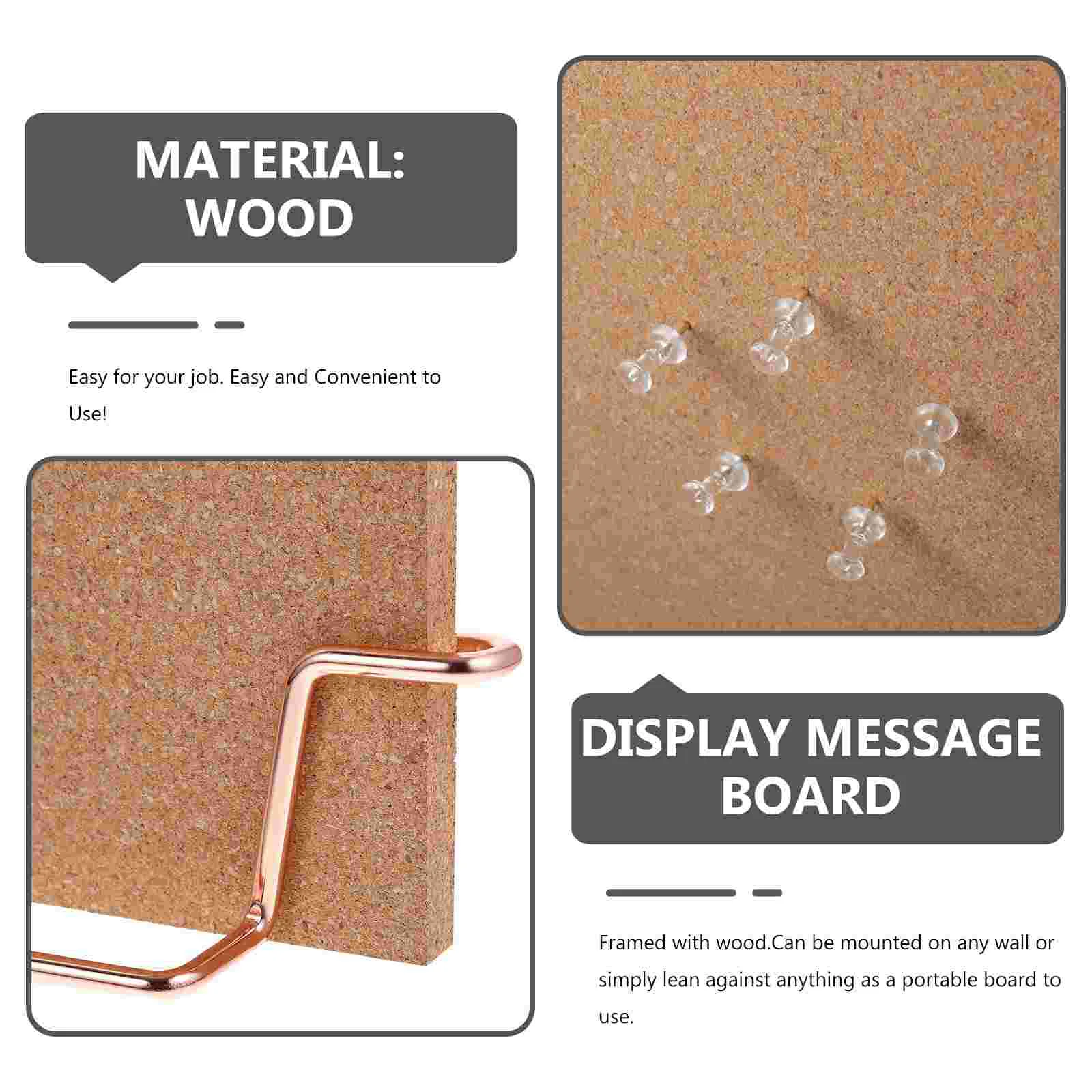 Message Board Cork Office Note Photo Wall Display Bracket Letter Sign Pin Boards for Desk Needle Plate