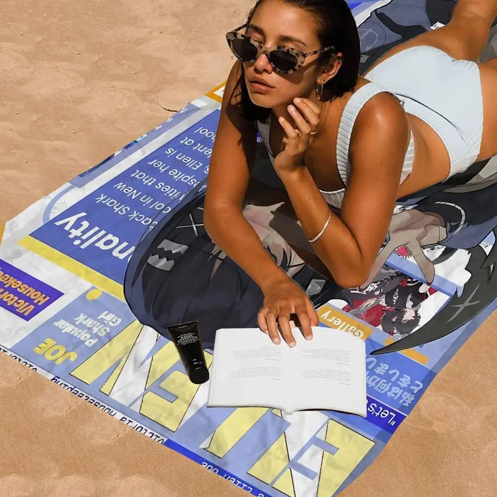 ZZZ Ellen Joe Game Zenless Zone Zero Microfiber Beach Towel Absorbent Quick dry Soft Yoga Swimming Resort Mountain Climbing
