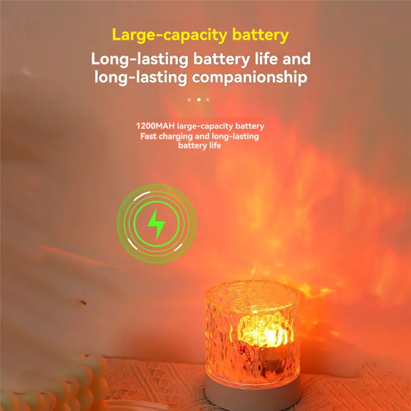 Abvj-projetor de projeção de ondulação de água led recarregável luz noturna com controle remoto lâmpada ambiente de quarto de 16 cores