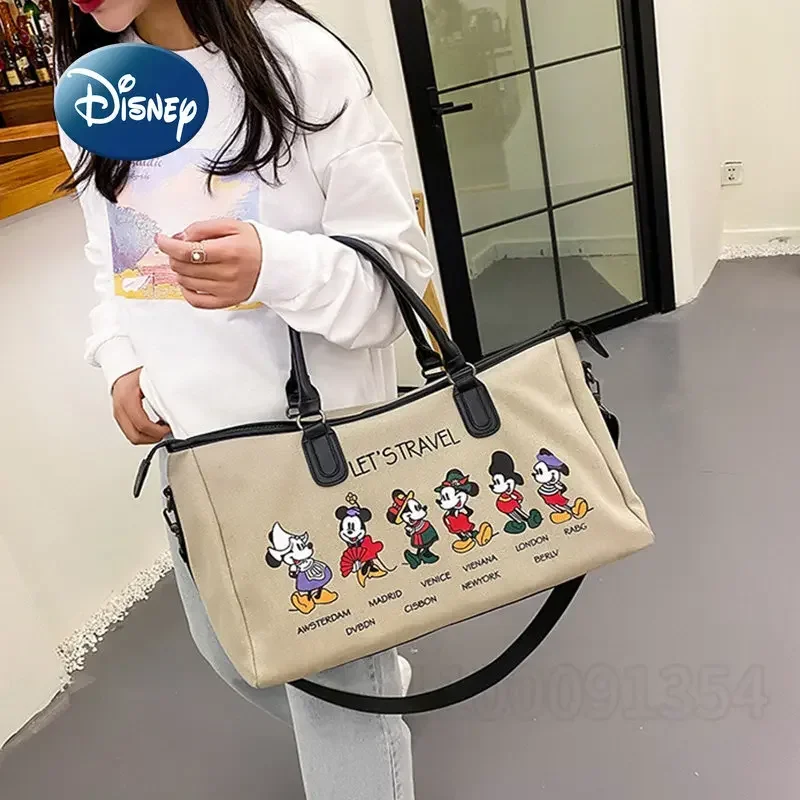 Bolsa de fraldas Disney-mickey bolsa bebê, moda desenho animado, grande capacidade, bolsa de fraldas impermeável, multifuncional, novo