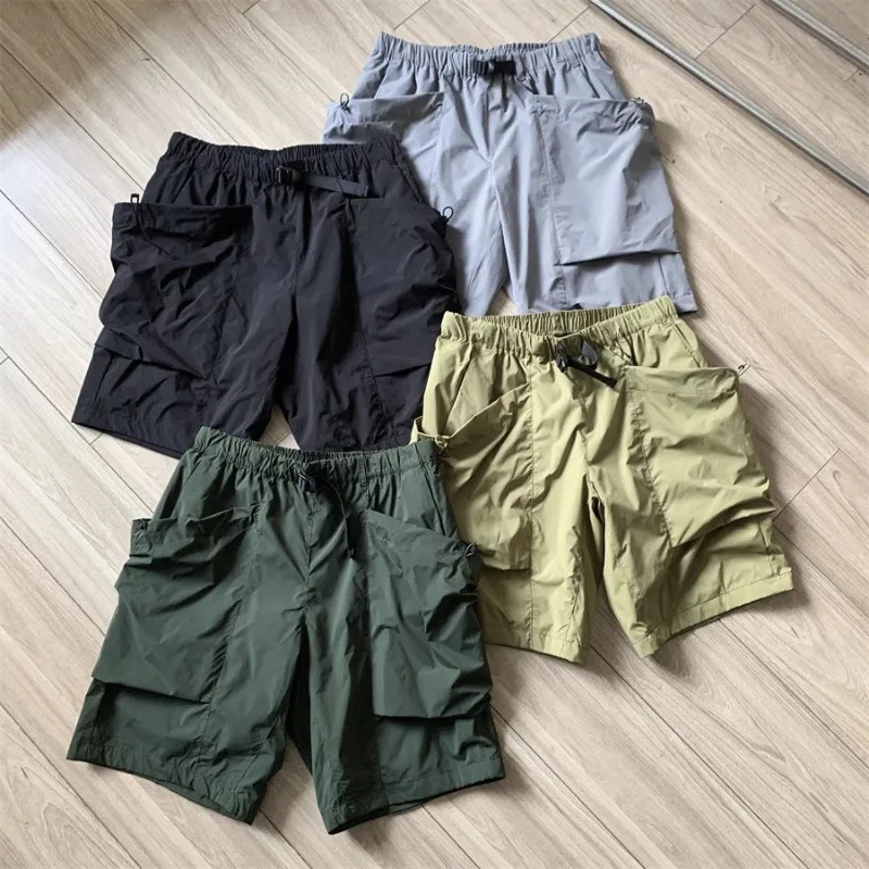 Big Functional Pockets Goldwin Casual Cargo Shorts Japanese Men Women High Quality Outdoor Solid Color Ealstic Loose Shortpant