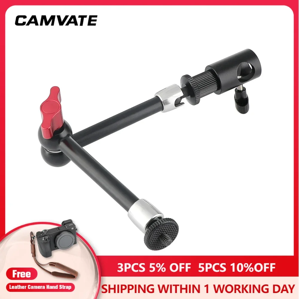 

CAMVATE 11" Articulating Magic Arm With 360° Swivel Light Stand Head Adapter For Monitor/Flash /Video Light /15mm Rods Mounting