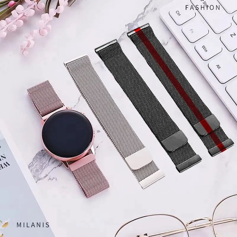 Schnellverschluss-Design, 18 mm, 20 mm, 22 mm Milanaise-Edelstahlgeflecht-Uhrenarmband, passend für Samsung Galaxy Watch 7/6/5/4