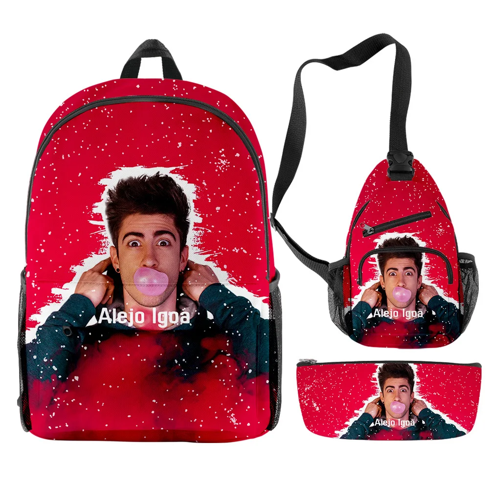 

Popular Fashion Funny Alejo igoa 3D Print 3pcs/Set pupil School Bags Trendy Travel Laptop Backpack Chest Bag Pencil Case