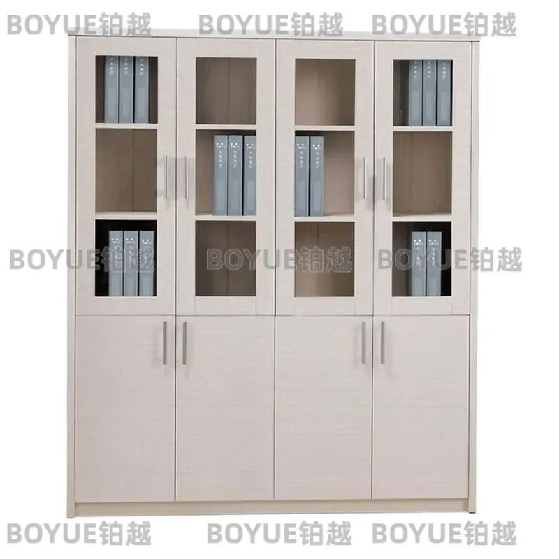 Modern Office Panel Filing Cabinet and Bookcase Storage Unit for Home Workspace Organization with Adjustable Shelves