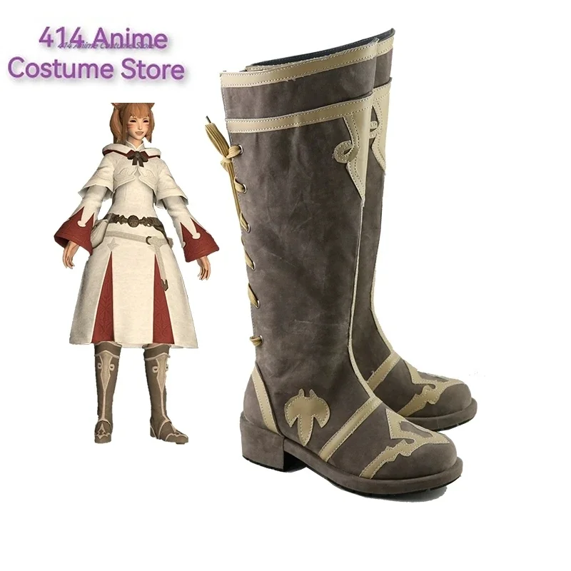 Ff14 Wit Magisch Schooluniform Halloween Carnaval Feest Cosplay Schoenen Laarzen Kostuum