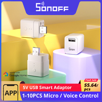 SONOFF Micro 5V Wireless USB Smart Adaptor 1-10PCS Portable Flexible WiFi Switch Remote Control via eWeLink APP Google Alexa