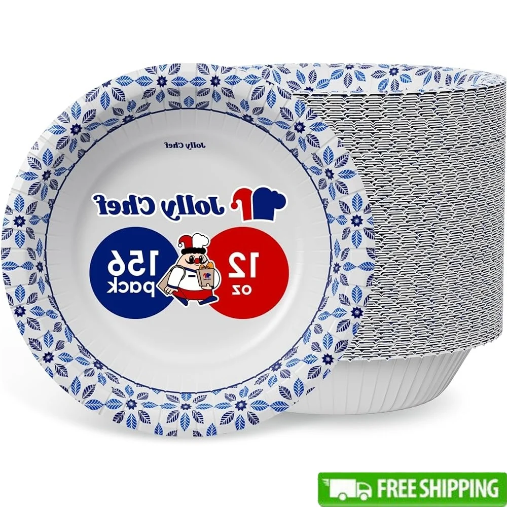 

156 Count Heavy Duty Disposable Paper Bowls 12oz Soak Proof Round Ideal Events Lunches Parties Catering