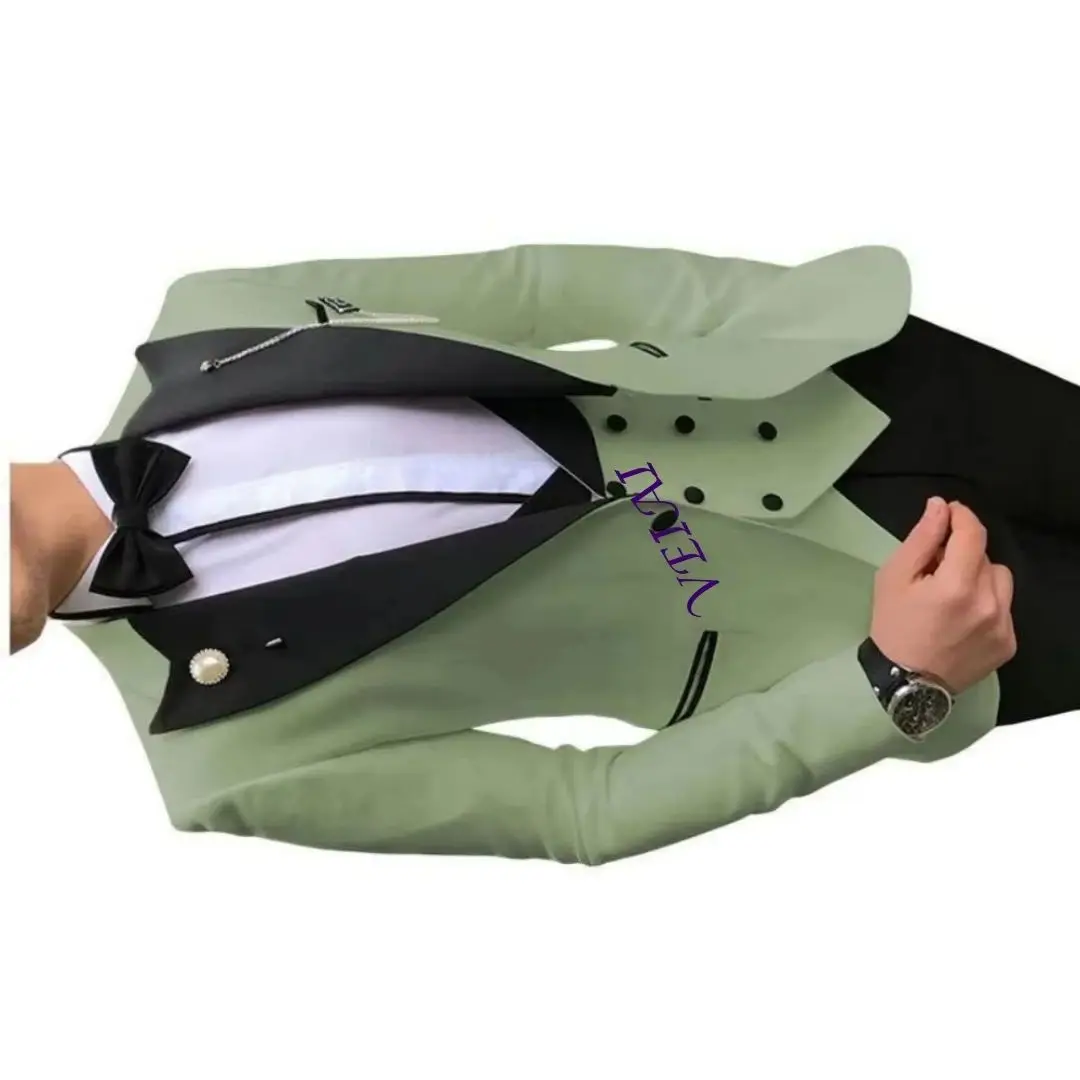 

Индивидуальный мужской деловой костюм-тройка Slim Fit с заостренными лацканами, пиджак-смокинг для свадьбы и вечеринки