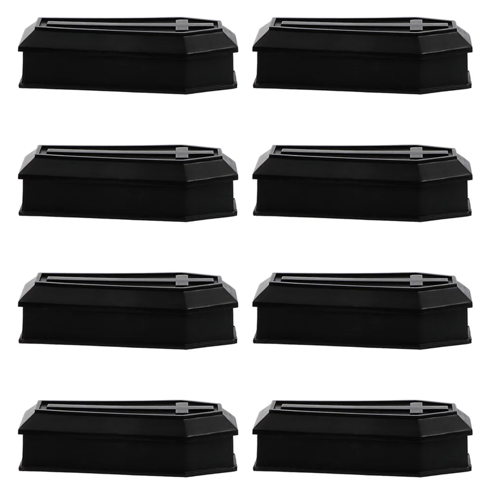 

8 Pcs Minature Coffin Model Halloween Props Container Plastic Boxes Child Decor