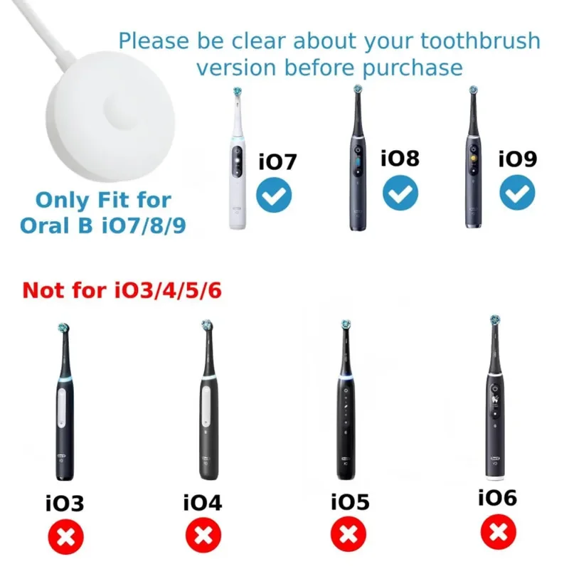 Escova de Dentes Elétrica Adaptador Base Carregador Magnético, Substituição para Oral B iO Série 9, Série 8, 7, 3768, 100-240V, UE, EUA, Reino