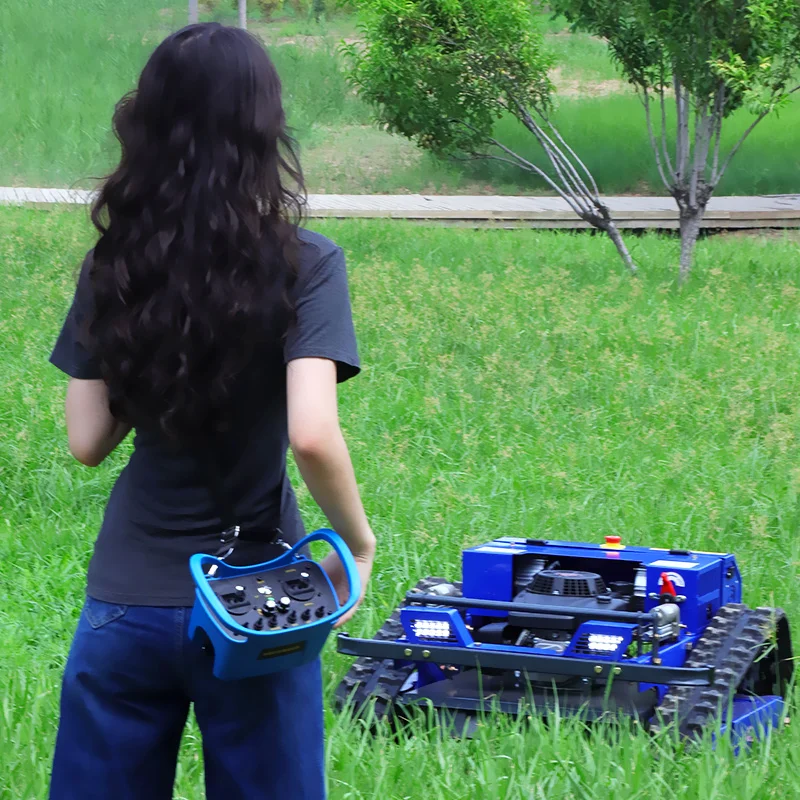

Customized Remote Control Crawler Mower Garden Engineering Weeder Road Slope Greening Orchard Terrace Shredder Lawn mwers