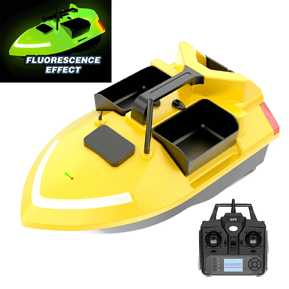 

Flytec V020 GPS 40 Ponits RC Fishing Bait Boat 500M 2KG Cruise Fish Nesting Lure Boat Auto Navigation Bait Boat