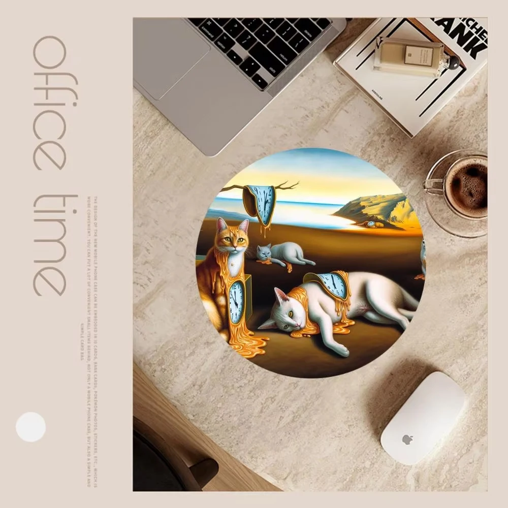 Cute Cats Mouse Pad Vintage Starry Night Gaming Accessories Mousepad Van Gogh Mouse Mat Gamer Computer Desk Mousemats 20x20cm