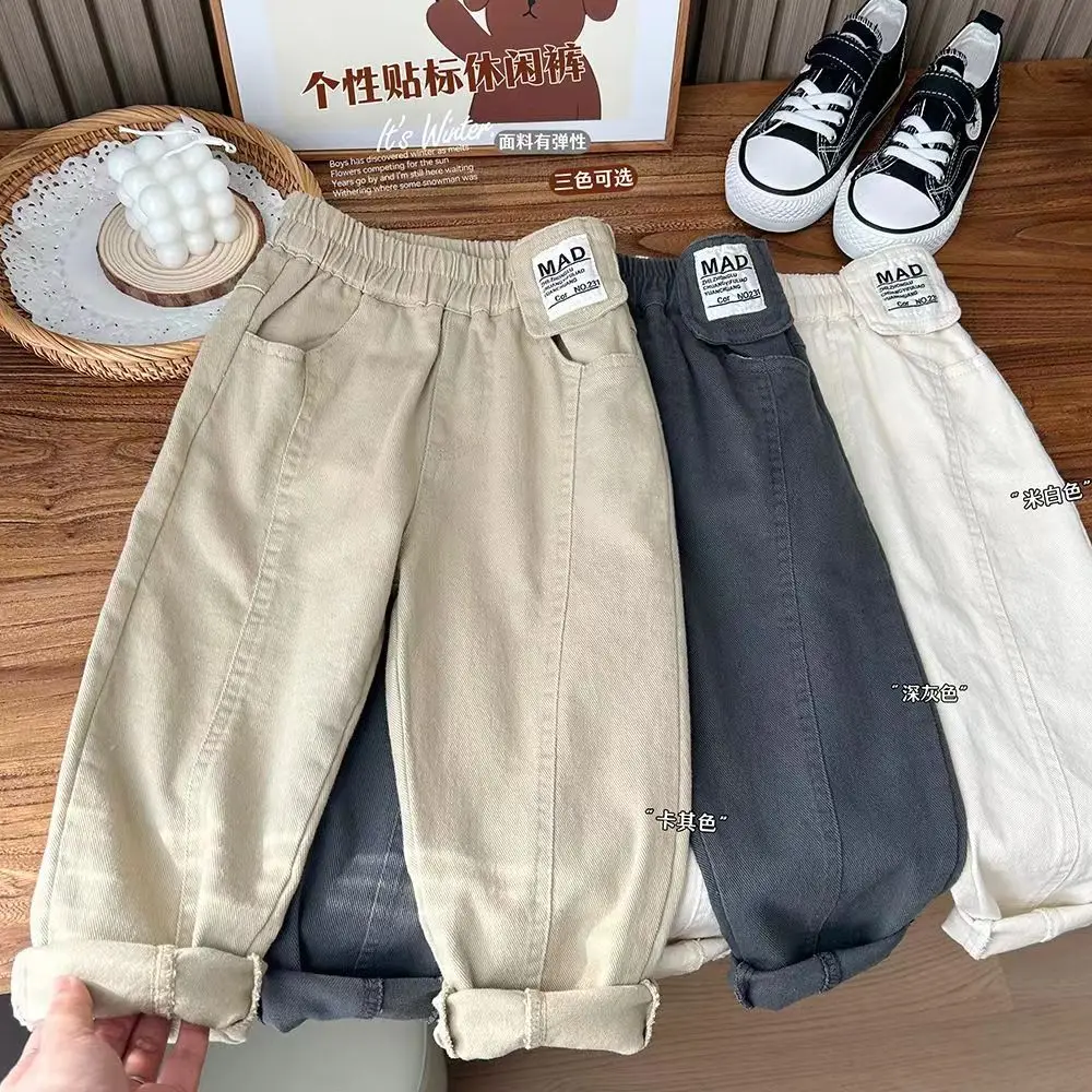 New Spring Autumn Boys Pants 2-10 Years Loose And Comfortable Casual Long Trousers For Kids Children Birthday Present