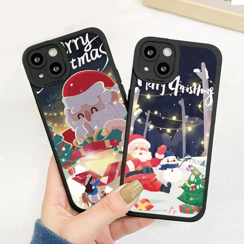 Simpatica custodia per telefono di buon natale per IPhone 14 7 8 Plus custodia morbida per regali di capodanno per Iphone 12 13 11 Pro XS MAX XR X