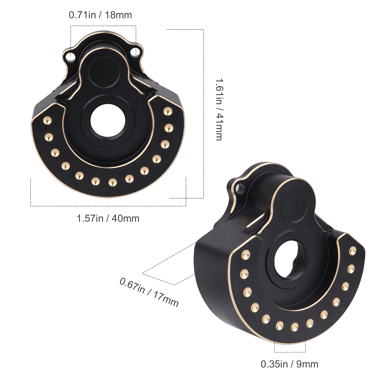 HobbyPark Brass Outer Portal Housing Covers Weights for Traxxas TRX4 Front Rear Axle Upgrade Replace 8251