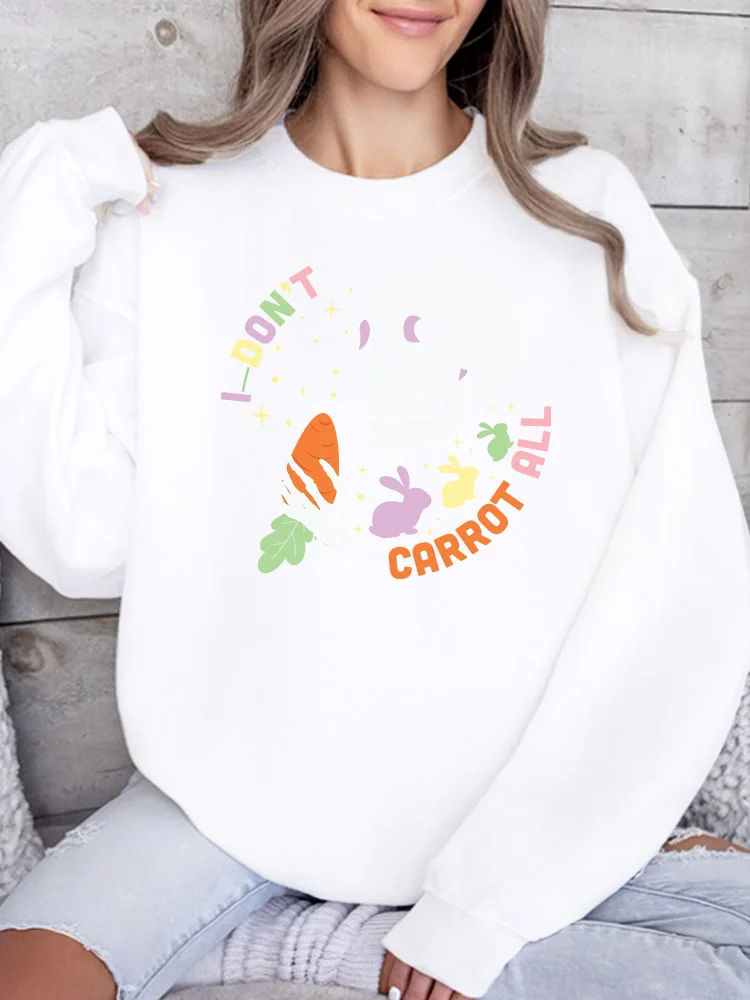 

Женская толстовка I Don't Carrot с круглым вырезом, повседневная, с длинными рукавами, свободного кроя, для ежедневной носки