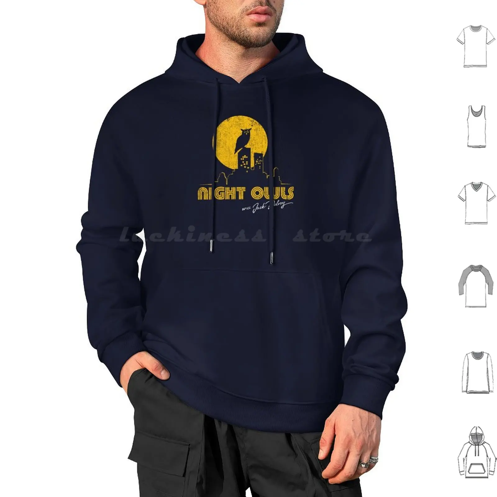 Night Owls With Jack Delroy Hoodies Long Sleeve 70s Exorcism Film Ghost Halloween Horror Late Night Night Owl Night Owls