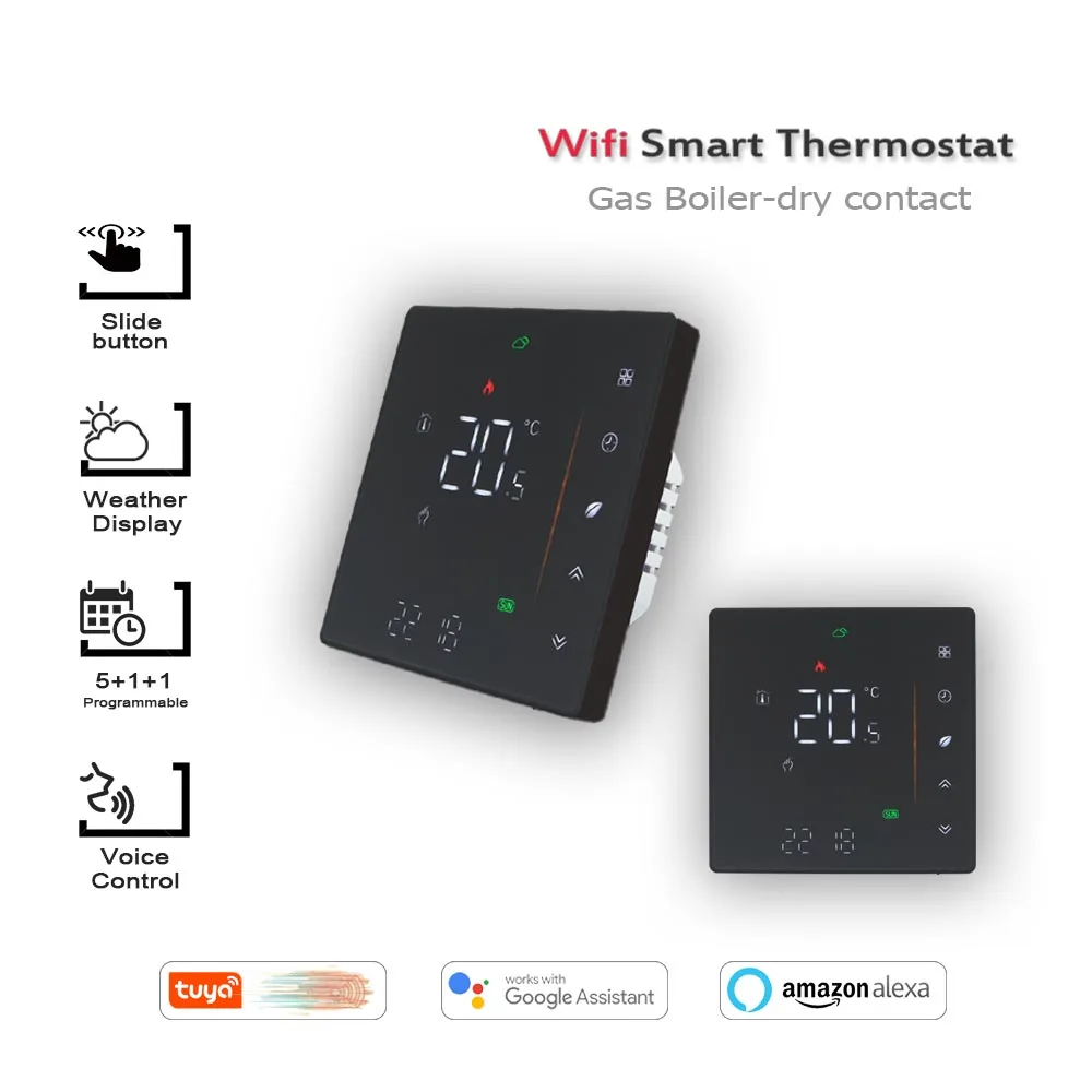 Controlador de temperatura térmica do contato seco, Termostato da caldeira, Programação WiFi para caldeira a gás, 220V