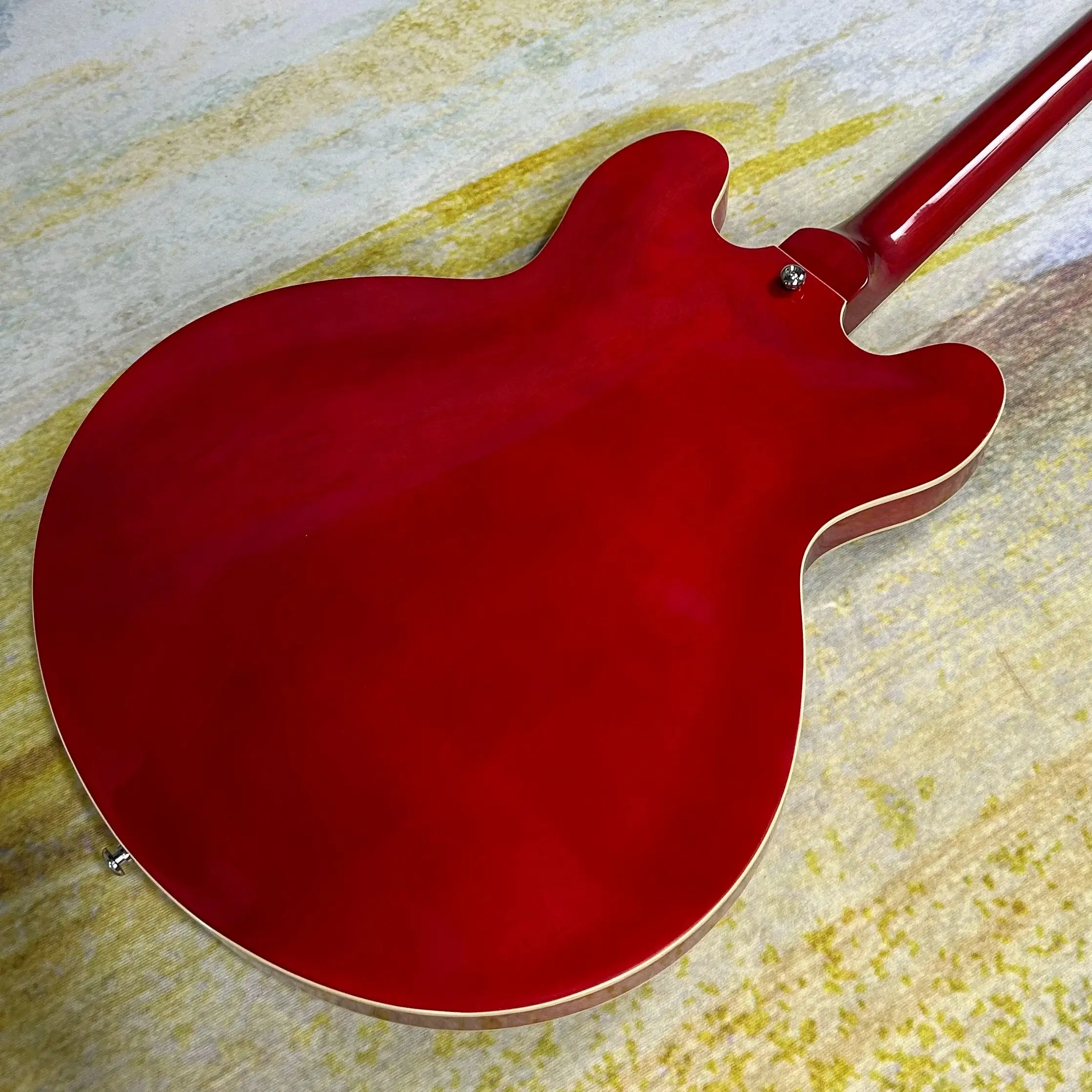 Semi Hollow Electric Guitars Transparent Red Color Maple Body Rosewood Fretboard ABR-1 Bridge