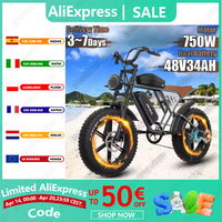 JANSNO X70 Electric cycle 750W fuel Motor 48V34AH twin Lithium Battery E-Bike Adult Snow 20*4 Inch Fat fire Electric Bike