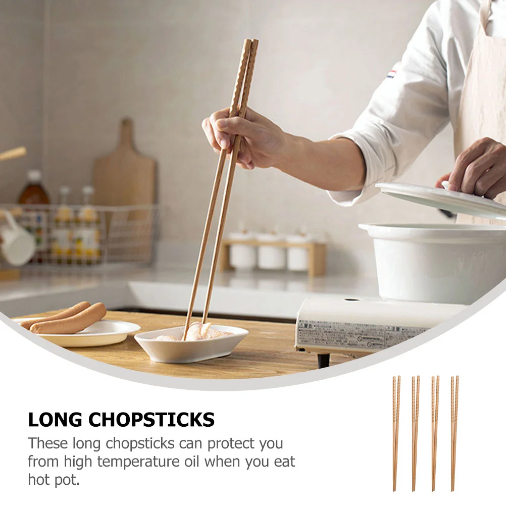 4 Pairs Extra Long Chopstick Extended Chopsticks Serving Utensils Japanese-style Korean