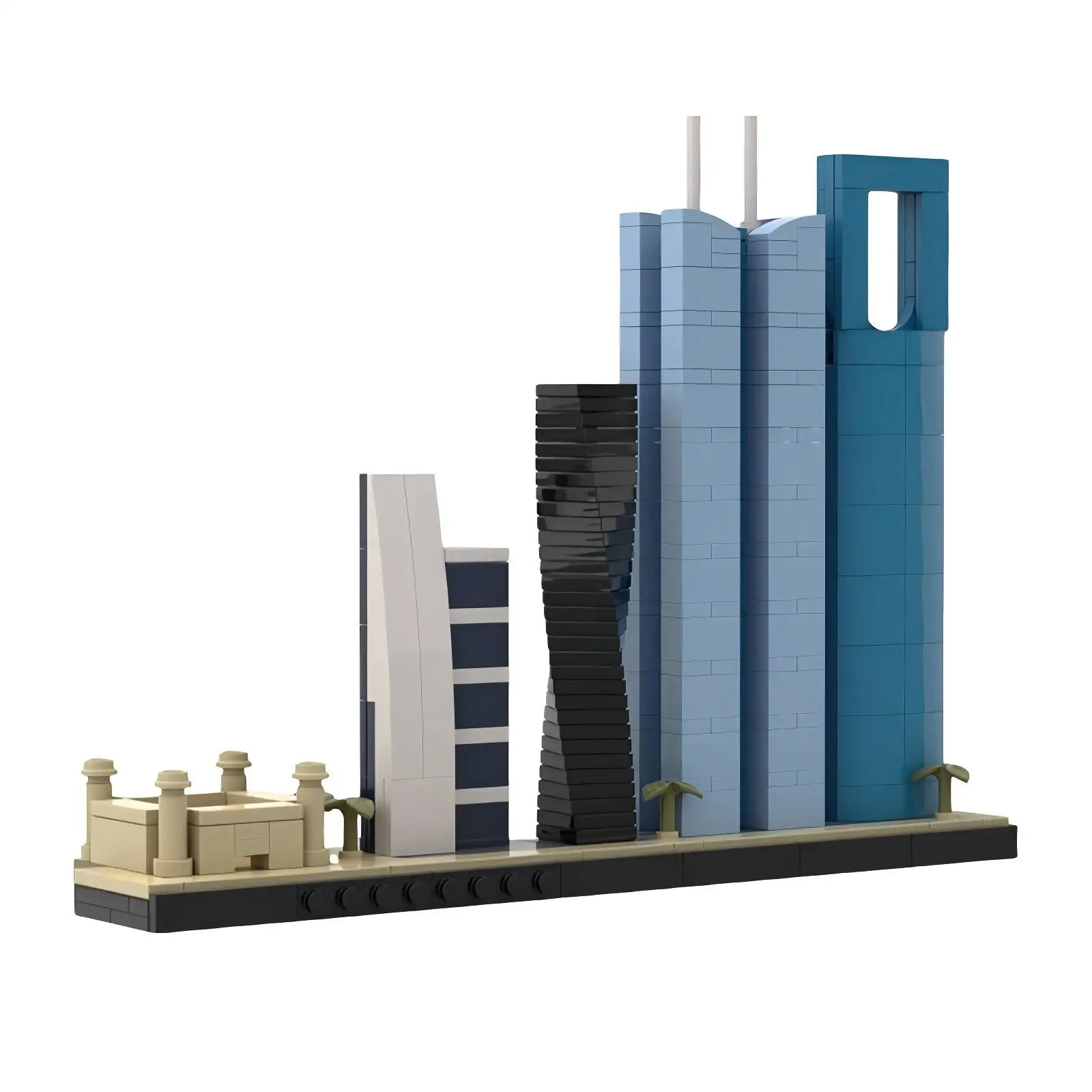Kreatywny model architektury miasta, klocki konstrukcyjne MOC, panorama Rijady, zestaw do samodzielnego montażu dla dzieci, zabawka, prezent urodzinowy, ozdoba.