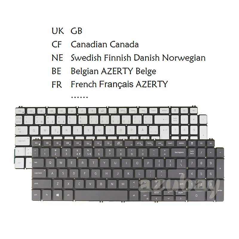 

Laptop Backlit Keyboard For Dell Inspiron 5590 5593 5594 5598 7501 7790 7791 UK Canadian French Belgian AZERTY Nordic SD DK NW