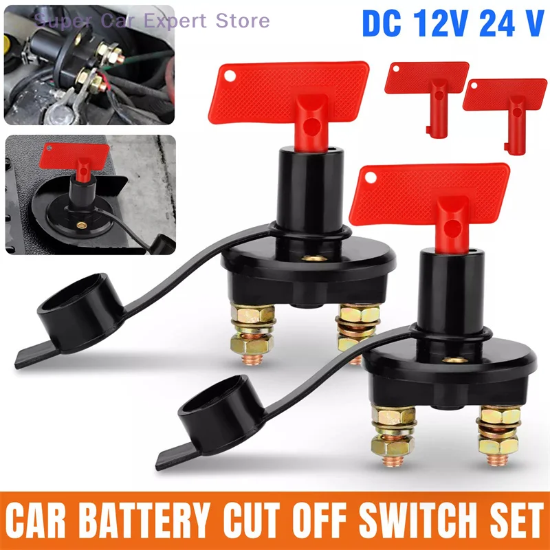 

2x Removable Keys Car Battery Disconnect Switch Car Accessories For Truck Boat Marine ATV Cut Off Kill Switch Power Isolator