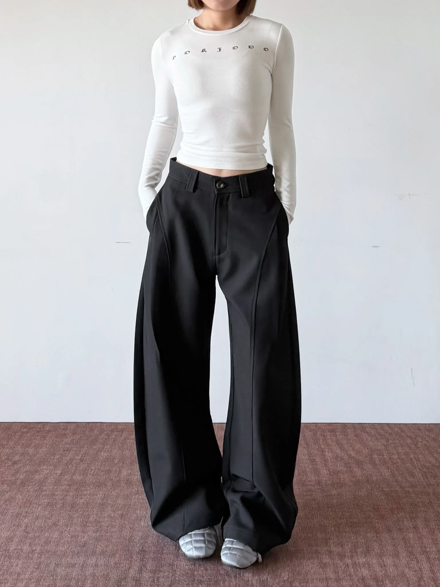 

American Sle High-End Curved Knife West Pants Dra Micro Flared Legs CleanFit Casual Trousers for Men And Women