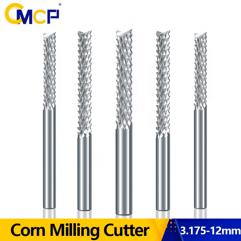 CMCP 3.175-12mm frez do kukurydzy frezy trzpieniowe z węglika spiekanego obróbka CNC drewno PCB wiertła akrylowe z włókna węglowego frezy tnące