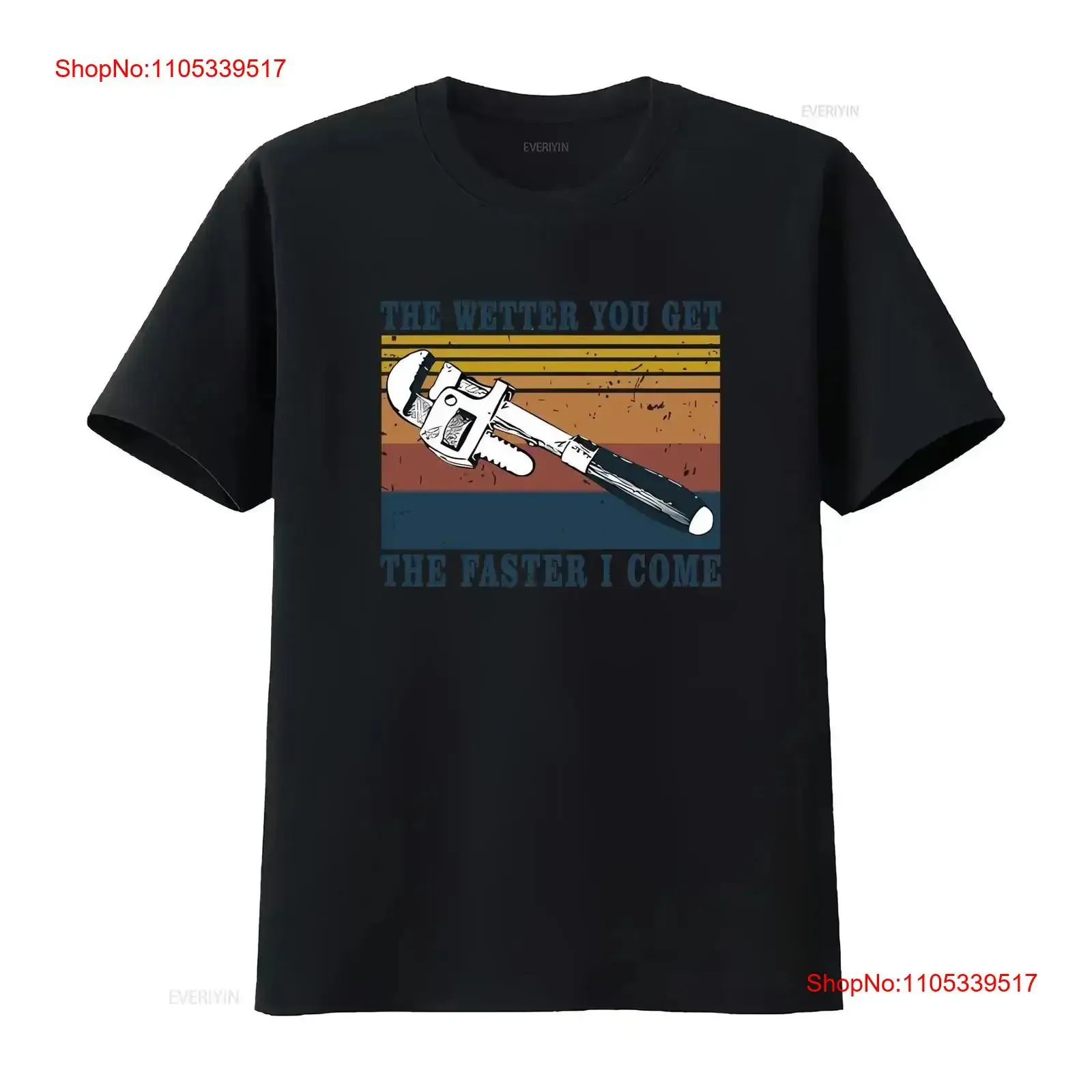Camiseta de algodón vintage para hombre The Wetter You Get Faster I Come Plumbing Tools, cómoda, lavada y elástica