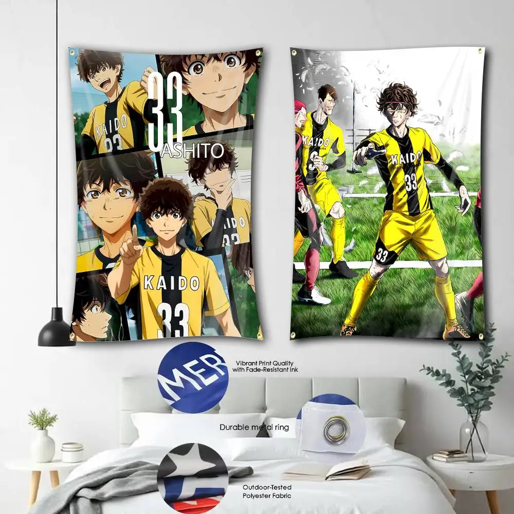 

Ao Ashi Manga Blue Foot Saga Flag Tapestry Banner for Bedroom Living Room Outdoor Camping Custom Supported