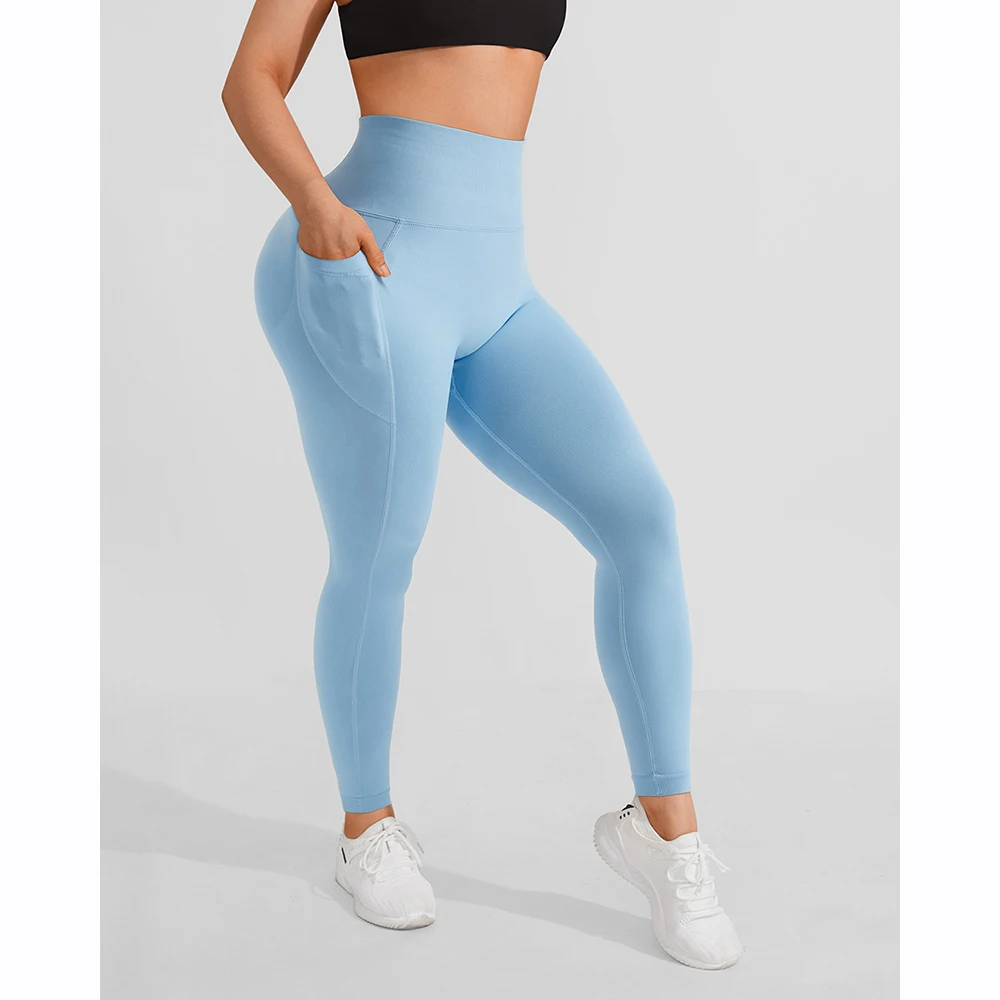 Legginsy sportowe dla kobiet do jogi spodnie z kieszonkowym tyłkiem Scrunch Push Up Sexy kobiece ćwiczenia sportowe bezszwowy Fitness legginsy do
