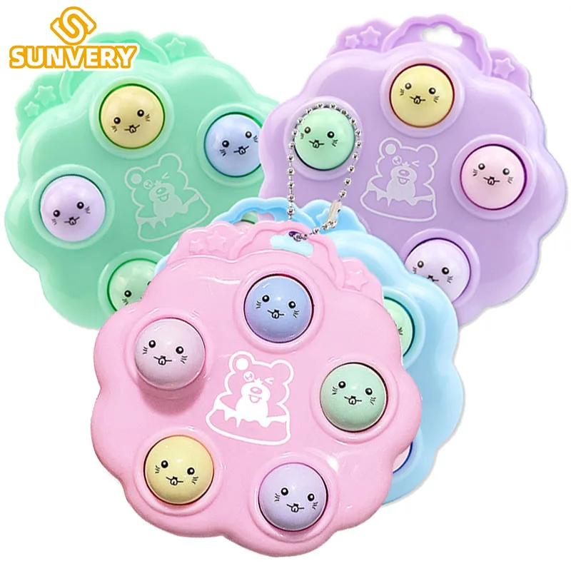 NEW kawaii fidget toys whack a mole keychain Simple Dimple fidget board portable antistress decompression toys for children Hot