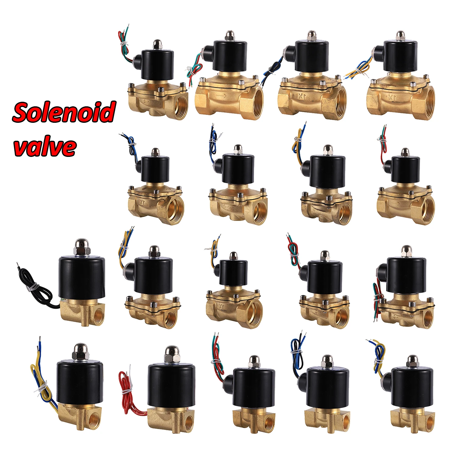 1/4'' 3/8'' 1/2'' 3/4'' 1'' 1.2''BSP Solenoid Valve for Garden Irrigation System 2W DC12V/24V AC220V Electric Water Flow Control