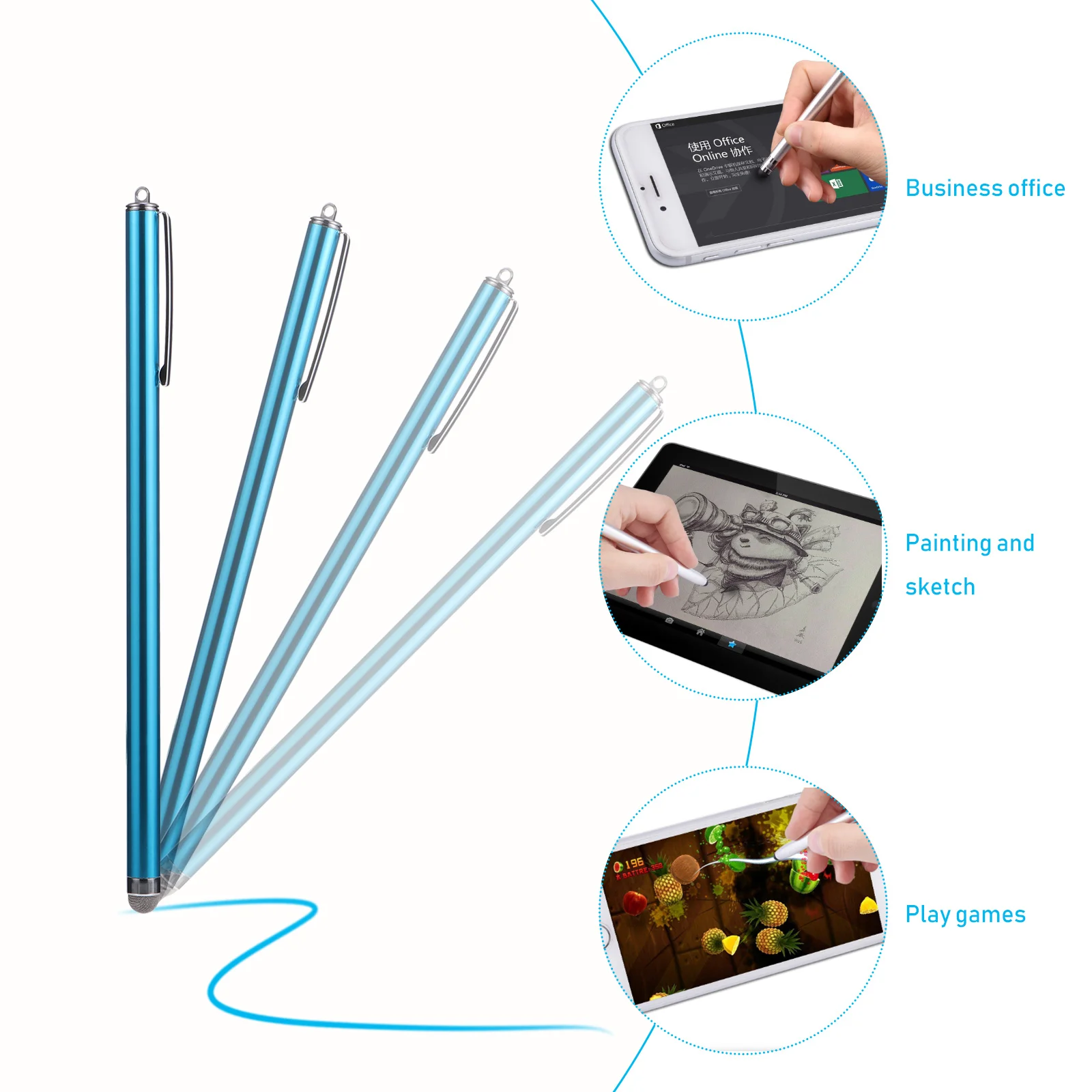 

6 Pcs Universal Stylus Pens for Touch Screens Touchscreen All Devices Capacitive