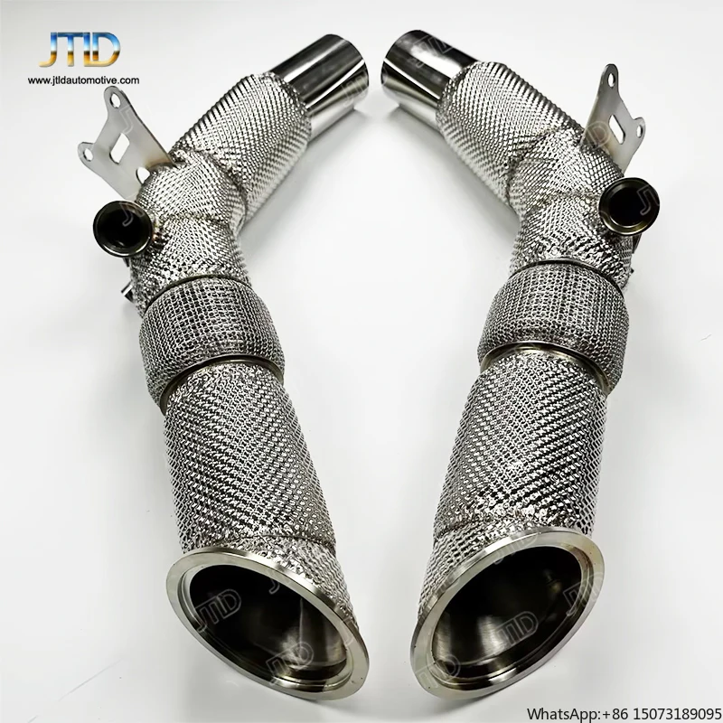 

In Stock High Performance Stainless Racing Downpipe for SF90 Cat Delete Pipes with Heat Shield