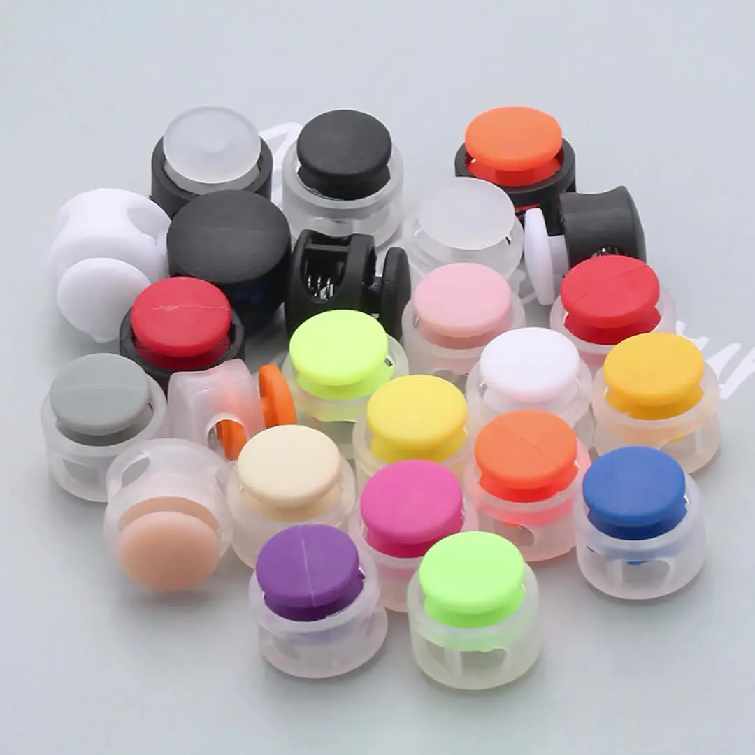 10pcs Plastic Spring Cord Lock Stopper Rope Clamp Toggle Clip For Laces Buckle Backpack Sportswear Shoelace Paracord Lanyard