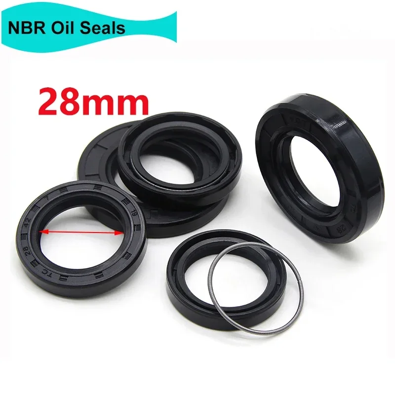 

Black NBR Oil Seals ID 28mm TC-28*35/38/40/42/45/47/48/50/52/55/56/62*4/5/7/8/10/12mm Nitrile Rubber Shaft Double Lip Gaskets