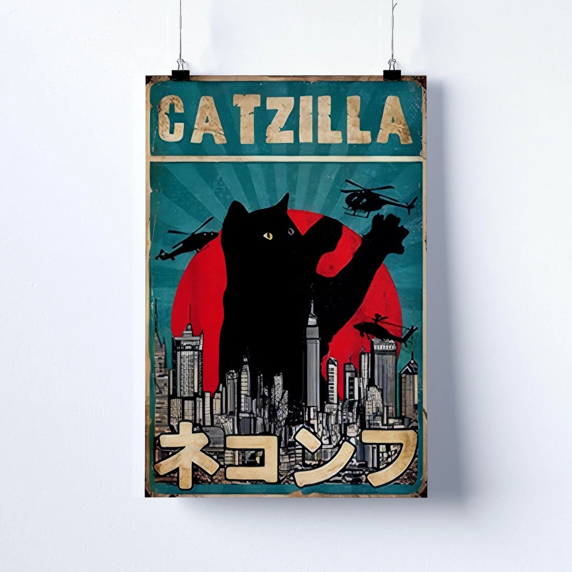 Póster de Catzilla, lienzo dec - Photography Art reseña y precio